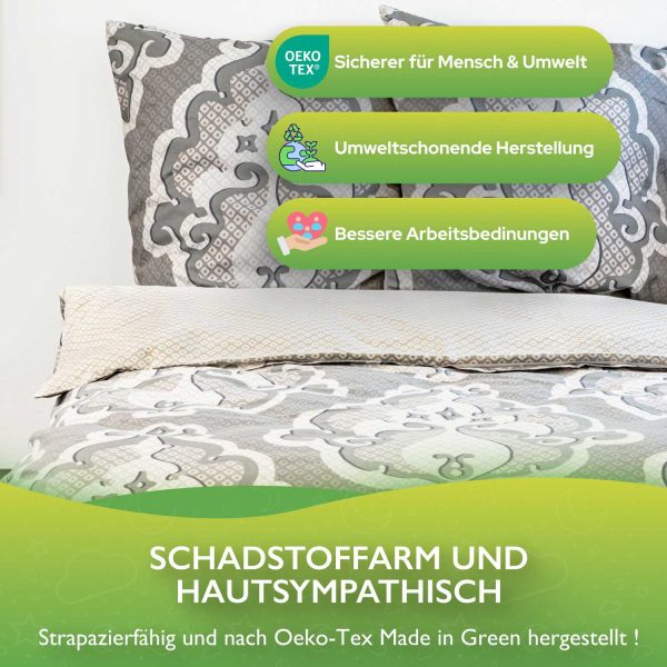 etérea Renforcé Bettwäsche Trisa Blau und Hellgrau Im Angebot – Bild 4