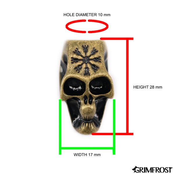 XL Bartring, Antik Gold Totenkopf Schn?ppchen – Bild 2