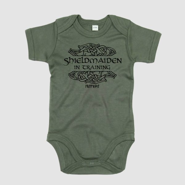 Baby Bodysuit Bio, Shieldmaiden, Camo Green Angebot