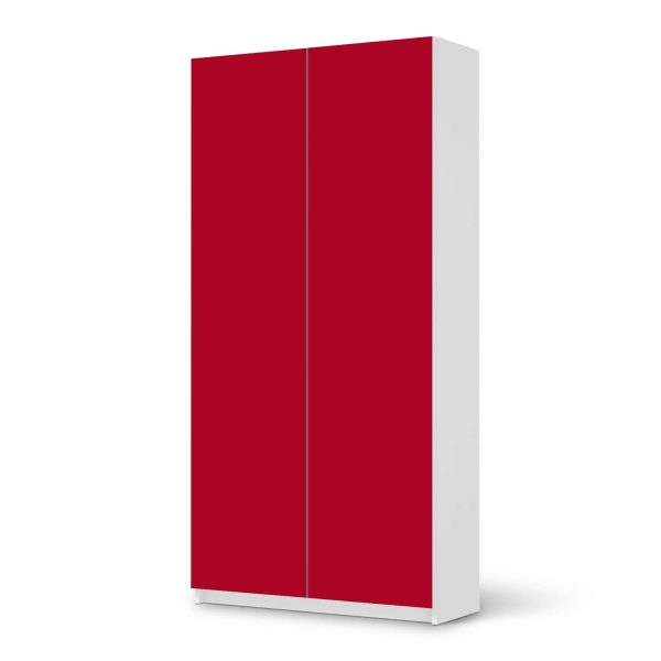 Klebefolie für Möbel IKEA Pax Schrank 201 cm Höhe - 2 Türen - Design: Rot Dark Mode